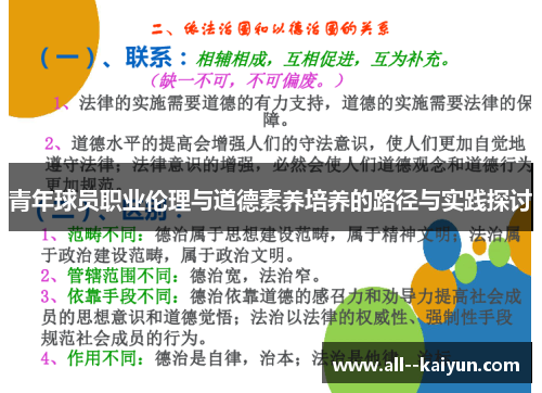 青年球员职业伦理与道德素养培养的路径与实践探讨